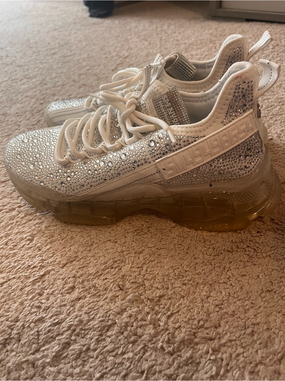 Steve Madden - White Crystal Sneakers - Picture 9 of 12